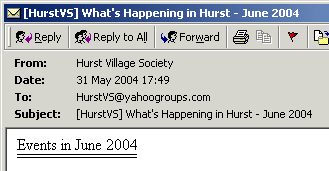What's On in Hurst e-mail
